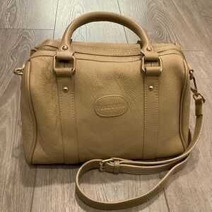 TERZETTO Loreto Pebble Leather Satchel/Shoulder Camel NWOT